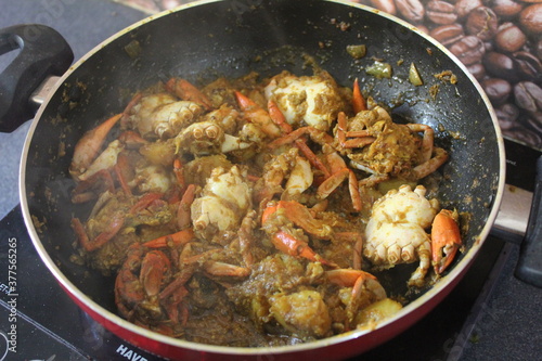 delicious crab curry preparation in indian style seafood in indian resturants desi village crab cooking