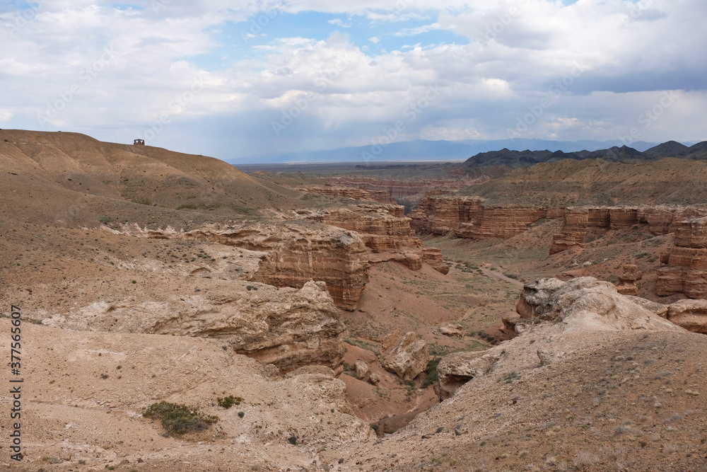 Nature reserve: Charyn canyon, near Almaty. This is a dry gorge washed by meltwater. The area is also called the valley of Castles.