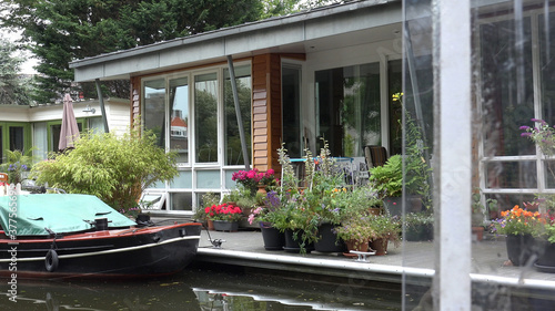 Leiden by boat (Netherlands)