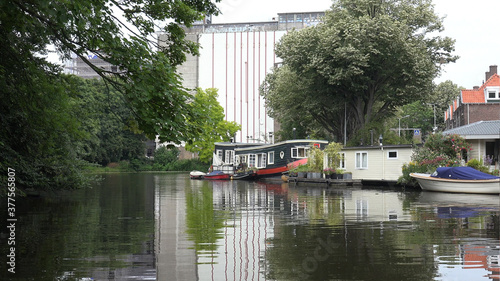 Leiden by boat (Netherlands)