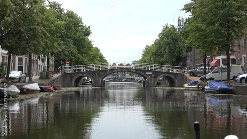 Leiden by boat (Netherlands)