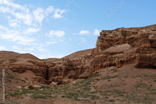 Nature reserve  Charyn canyon  near Almaty. This is a dry gorge washed by meltwater. The area is also called the valley of Castles.