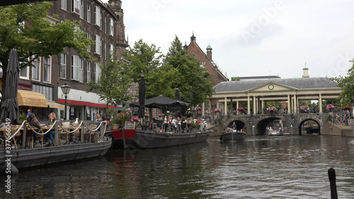 Leiden by boat (Netherlands)