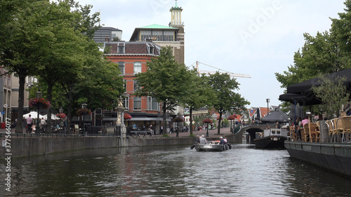 Leiden by boat (Netherlands)