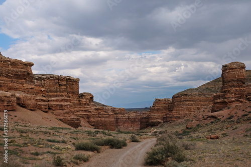 Nature reserve: Charyn canyon, near Almaty. This is a dry gorge washed by meltwater. The area is also called the valley of Castles.