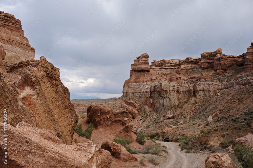 Nature reserve: Charyn canyon, near Almaty. This is a dry gorge washed by meltwater. The area is also called the valley of Castles.