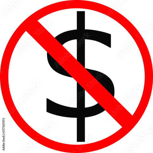 no money sign icon on white background.USD currency symbol.