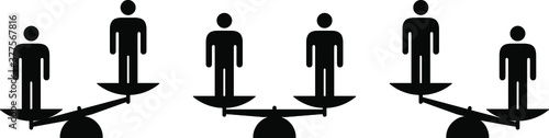 People icons: concept of equality, comparison and justice.