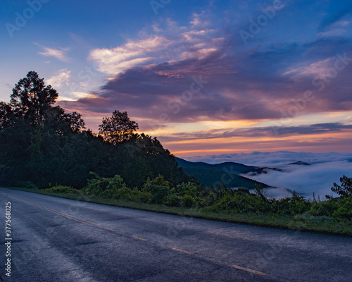 Colorful sunrise in the Blue Ridge Mountains photo