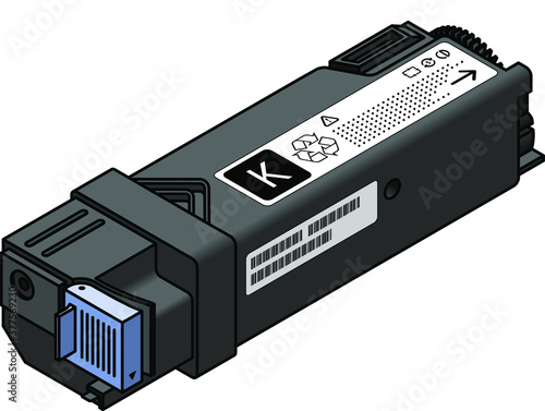 A laser printer toner cartridge - black.