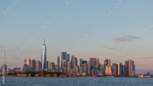 Tribute in Light, September 11, 2020, Day to Night Sunset Timelapse from Liberty State Park