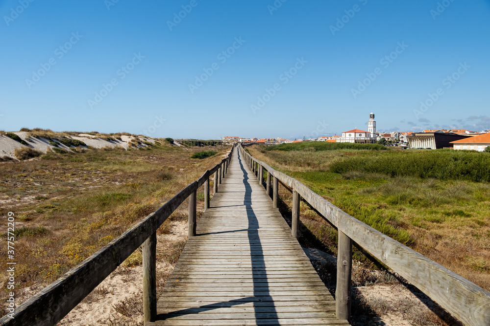 Path to the beach in aveiro, portugal