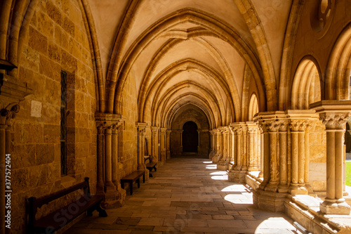 Indoor View of the old coimbra romanic cathedral