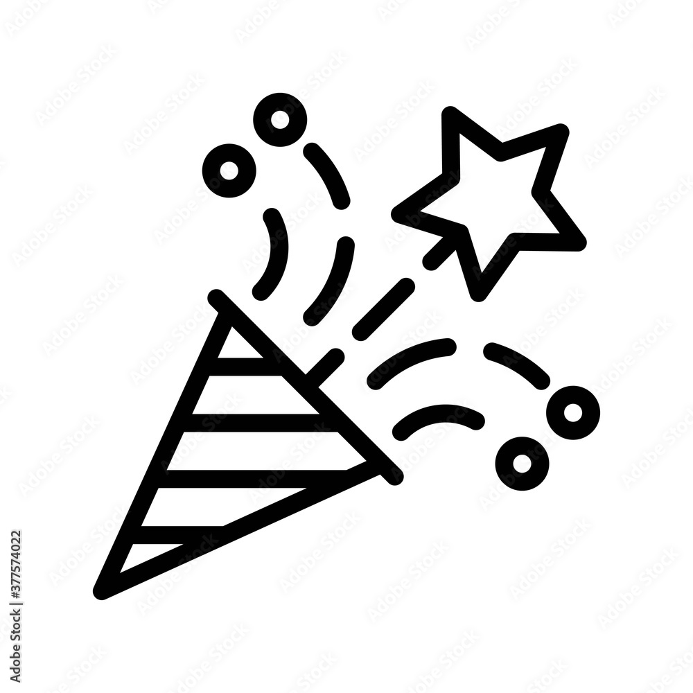 parade related celebration confetti flying with stars vector in lineal style, parade related celebration confetti flying with stars vector in lineal style,