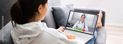 Telemedicine Video Call To Doctor photo