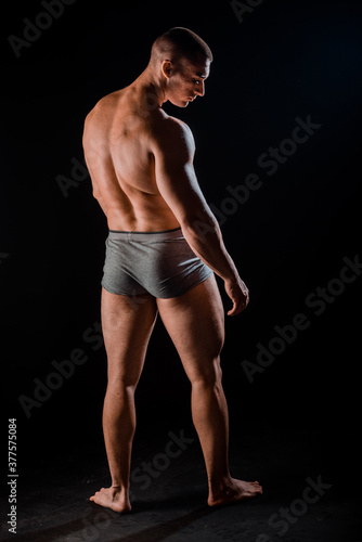 Body of muscular male with great physique