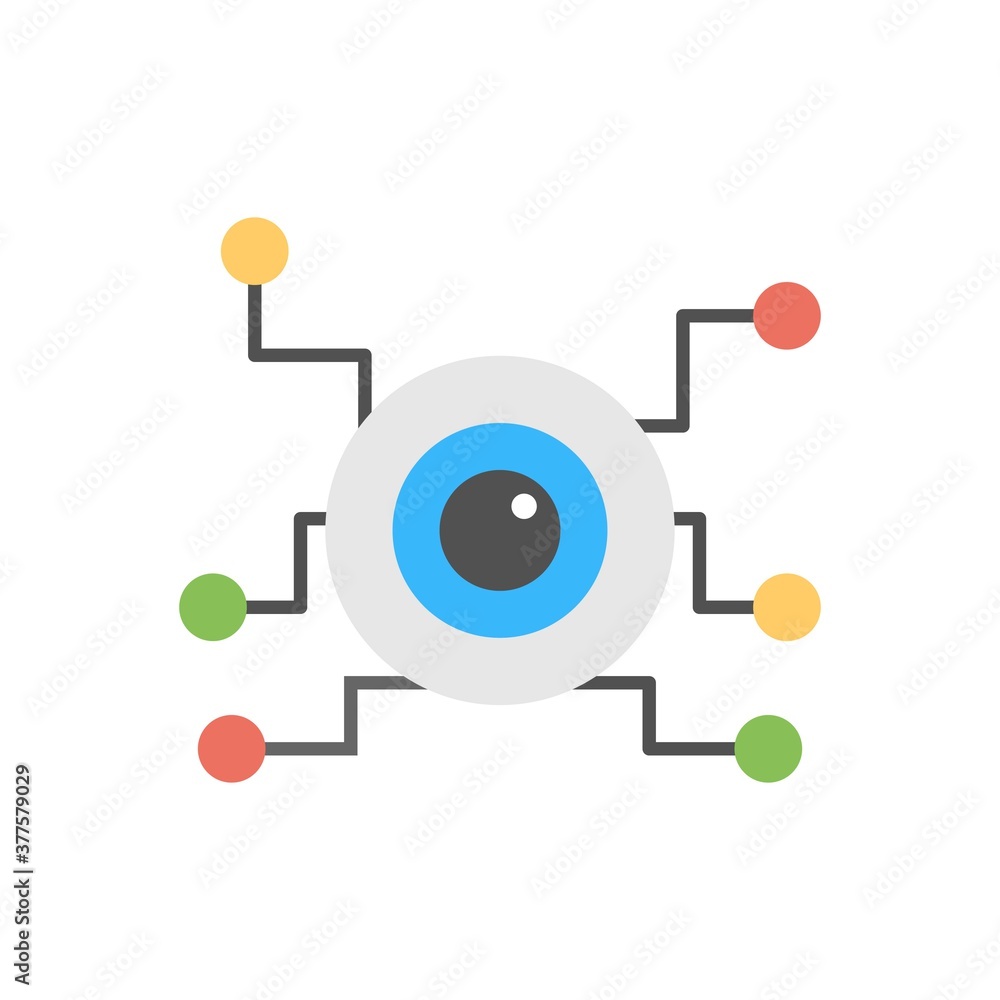Computer vision concept icon. Eye with digital circuits vector illustration. Computer vision concept icon. Eye with digital circuits vector illustration.