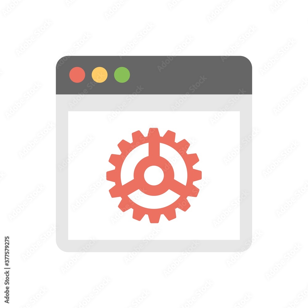 Website settings icon - flat vector illustration. Website settings icon - flat vector illustration.