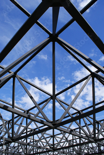 Metal frame canopy and sky