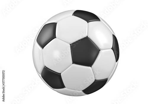 Soccer or football ball on white background. 3d render illustration. © trimailova