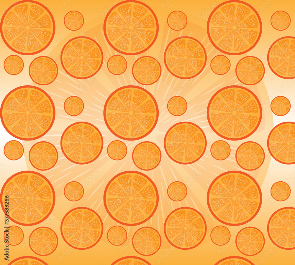 pattern of cut oranges on an orange background pattern of cut oranges on an orange background