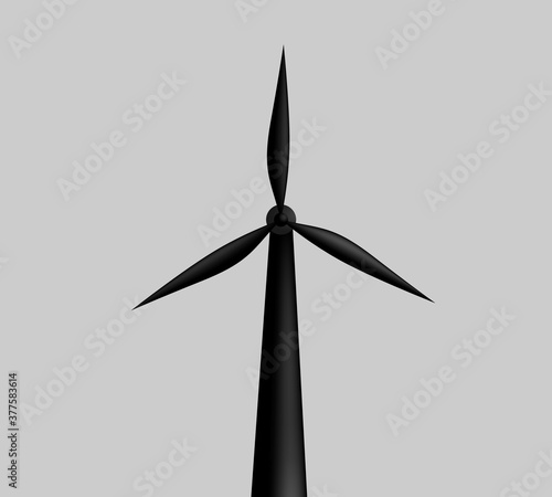 wind power generator icon on gray background, clean energy, wind power