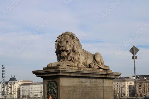 Stone statue of lion