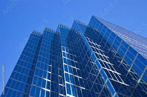 A building facade resembling a staircase leading into the sky.