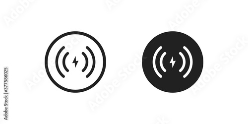 Wireless charger icon concept. Phone charge simple illustration in vector flat