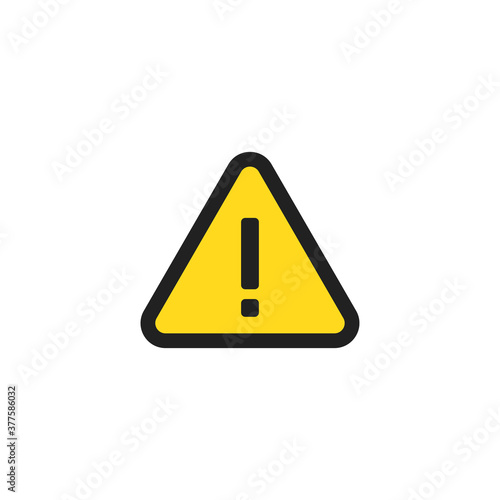 Sign alert, danger icon. Triangle attention concept illustration, hazard symbol invector flat