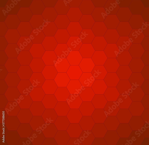 Red honeycomb mosaic. Seamless vector illustration. 