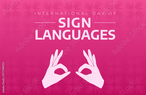 International Day of Sign Languages Pink Background