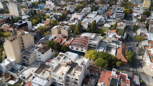 Aerial view of the neighborhood of saavedra, federal capital, Buenos Aires, Argentina. © fernando