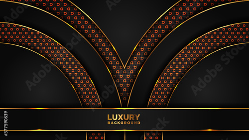 Abstract black and gold background with place for text