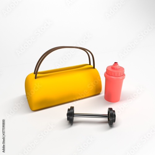 maleta y botella para ir al gym