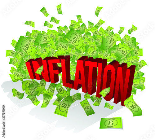 INFLATION: Concept illustration of an expansion in the money supply.