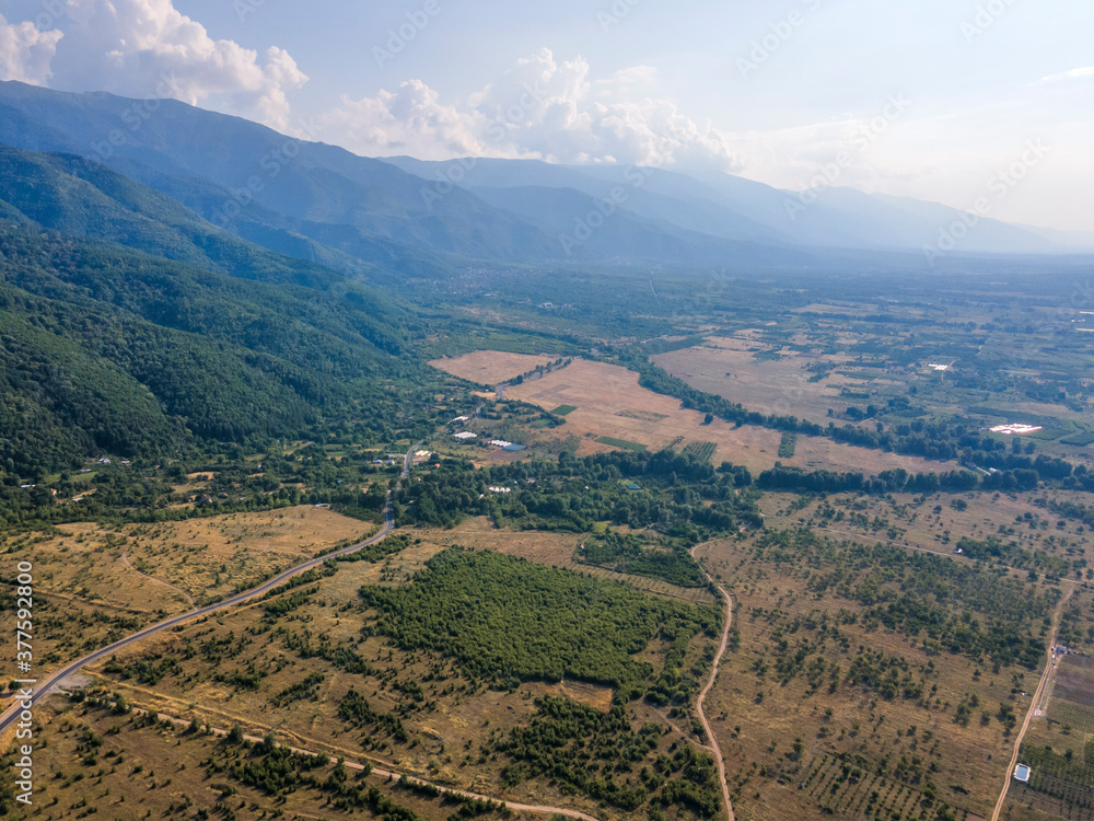 Aerial view of Petrich valley,  Bulgaria