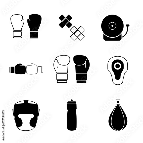Boxing vector icon set illustration