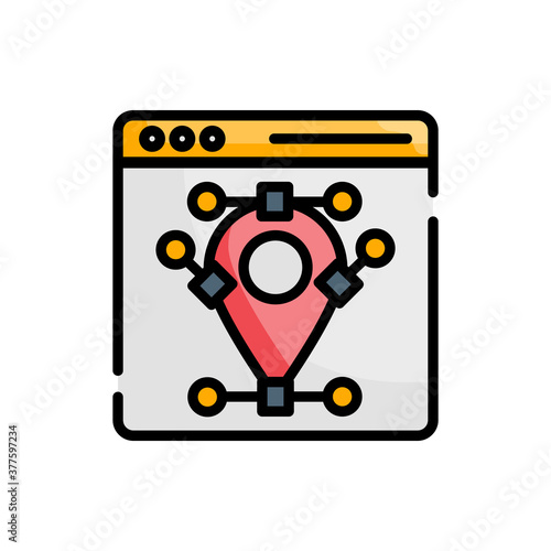Nodes outline filled icon. EPS 10 