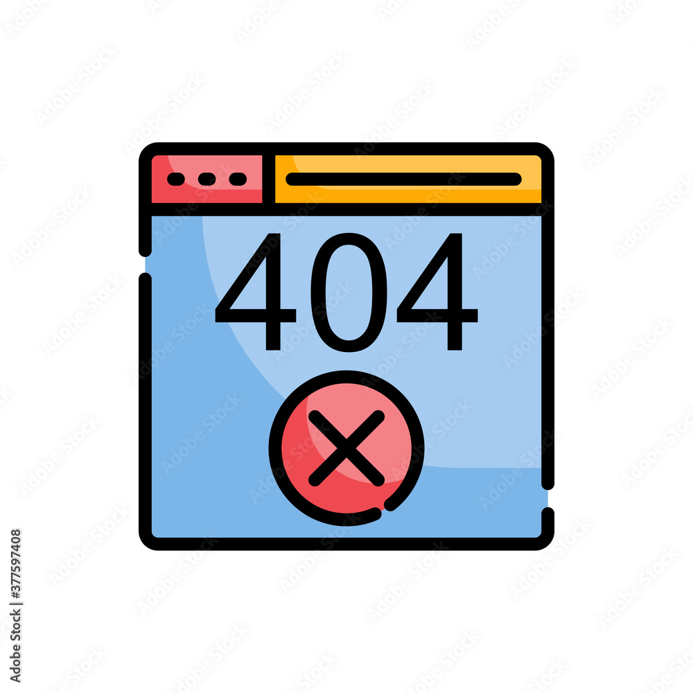 Error Page outline filled icon. EPS 10 Error Page outline filled icon. EPS 10