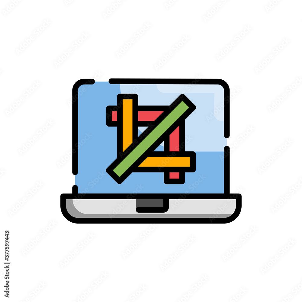 Crop Tool outline filled icon. EPS 10 Crop Tool outline filled icon. EPS 10