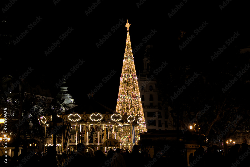 Valencia Town Hall Square during Christmas 2019