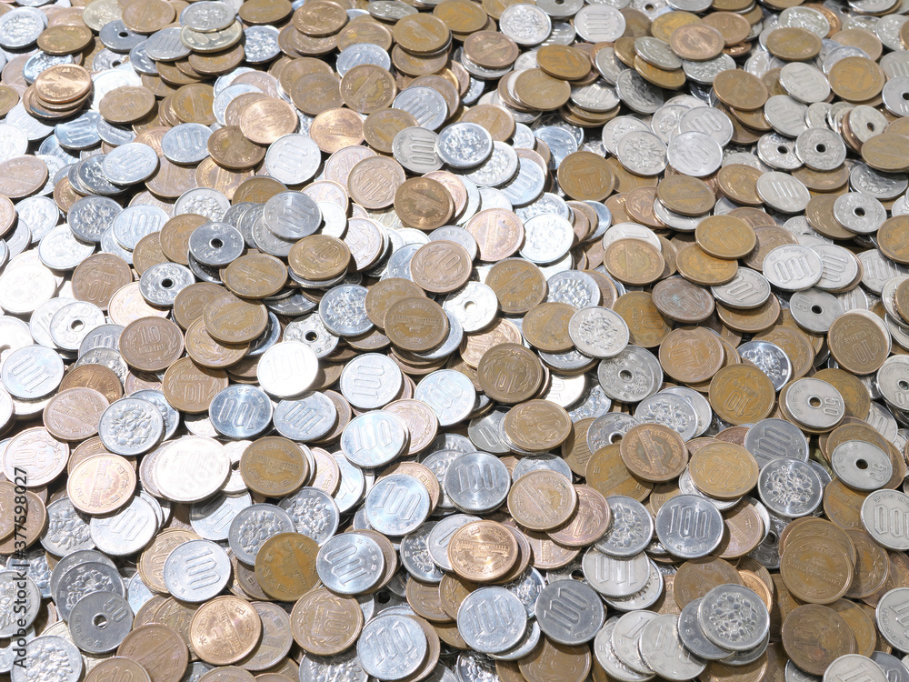 日本円の貨幣の集合写真 日本円の貨幣の集合写真