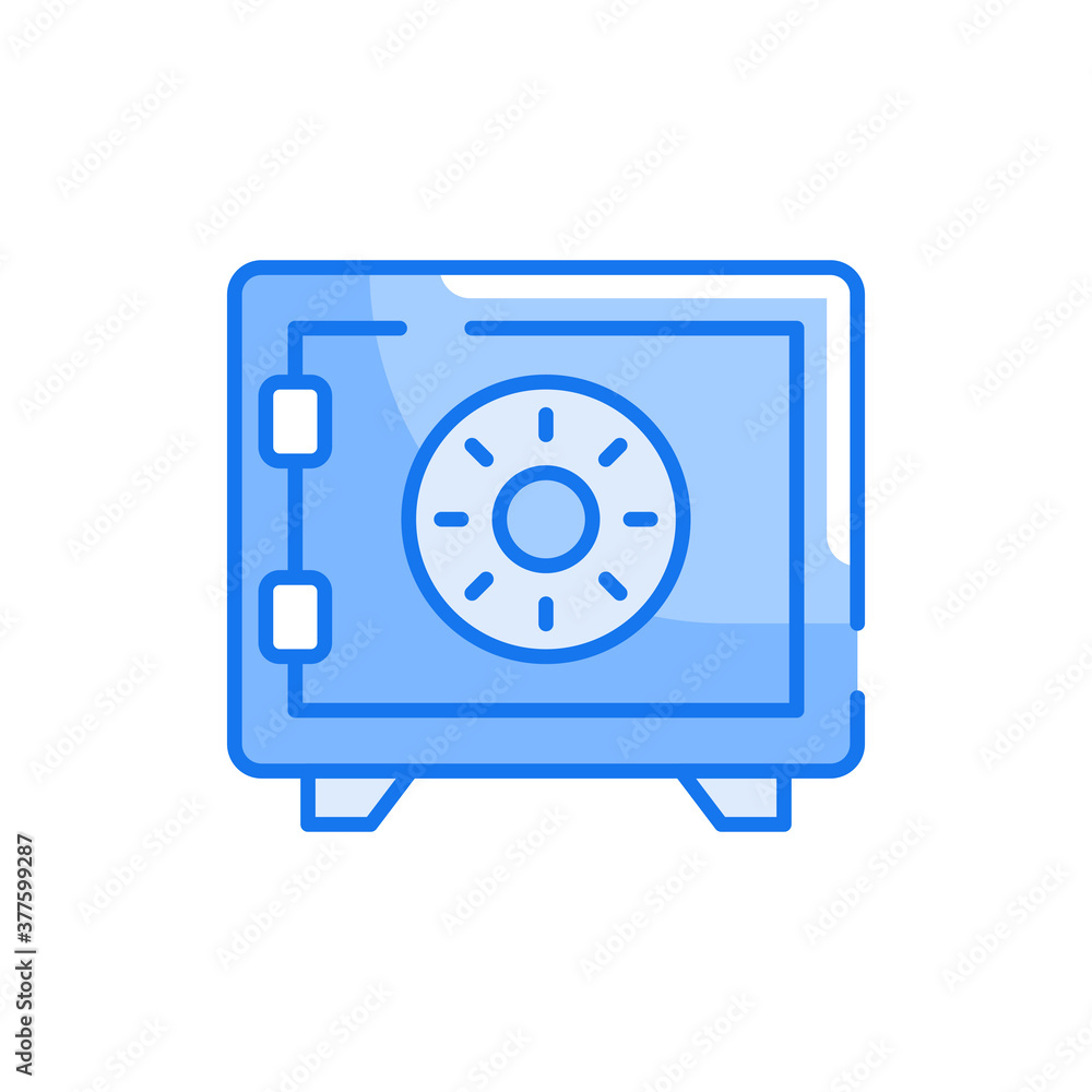Locker blue color style icon. Banking and Finance symbol EPS 10 file.