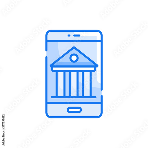 Online Banking blue color style icon. Banking and Finance symbol EPS 10 file.