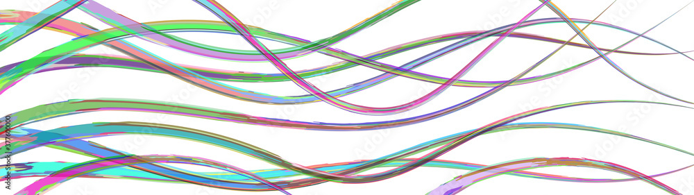 Abstract background of wavy intertwining colored lines on white Abstract background of wavy intertwining colored lines on white