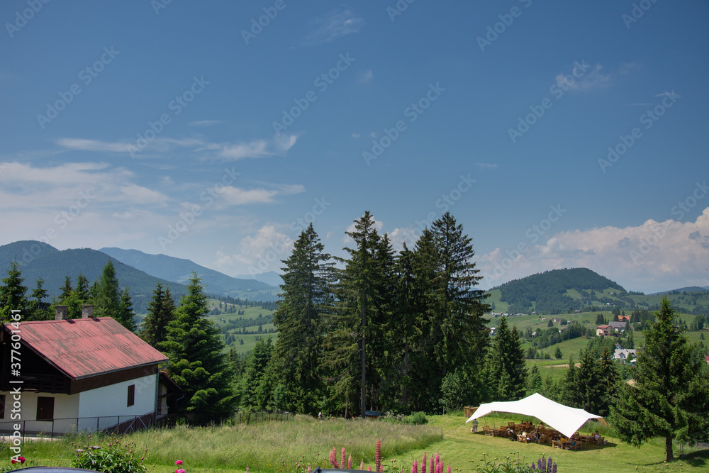 Relaxation area Tihuța Retreat from Piatra Fântânele near Dracula's castle,Bistrita, Romania, 2020 Relaxation area Tihuța Retreat from Piatra Fântânele near Dracula's castle,Bistrita, Romania, 2020