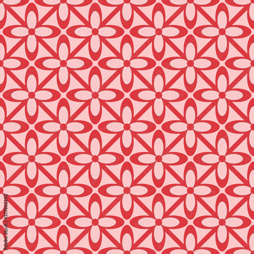 Flower Line Seamless Repeat Pattern Background