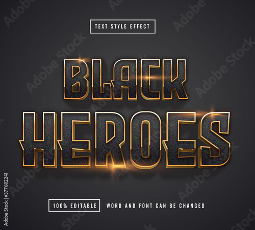 Black Heroes Text effect editable