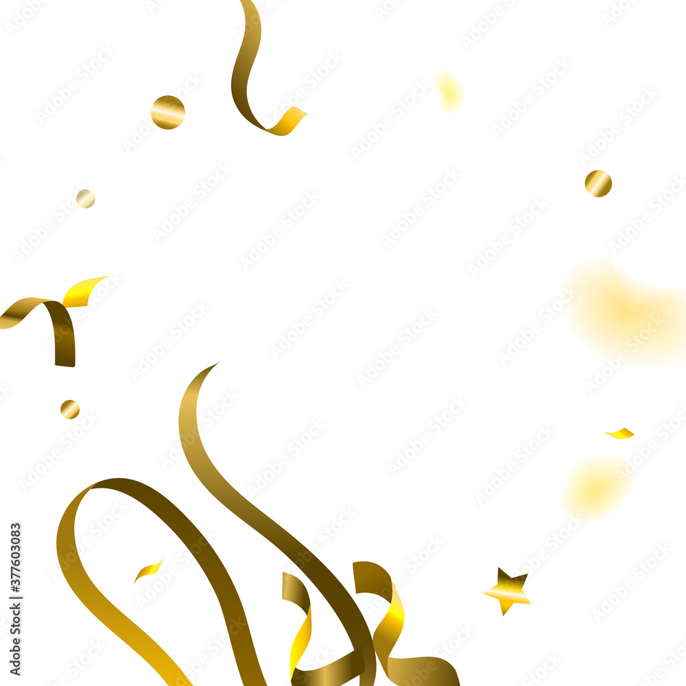 Holiday Serpentine. Gold Foil Streamers Ribbons. Holiday Serpentine. Gold Foil Streamers Ribbons.
